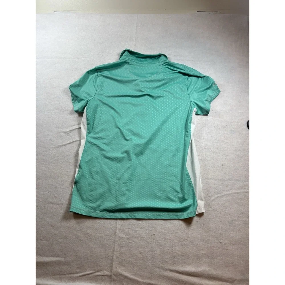 PING Golf Polo Performance Womens XL Green/White‎ Sides Short Sleeve